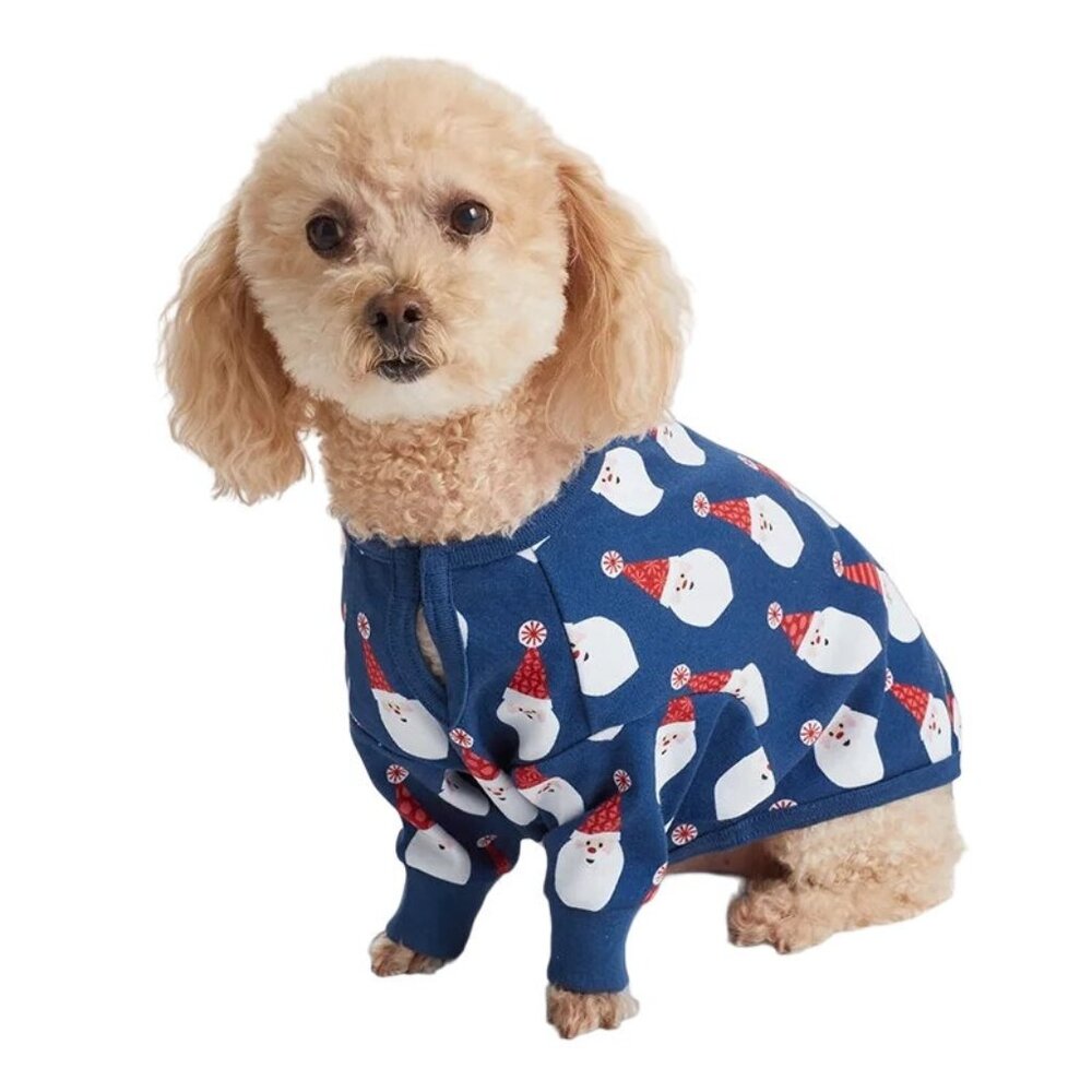 Christmas Santa Dog Pajamas Soft Holiday Matching Pet Outfit